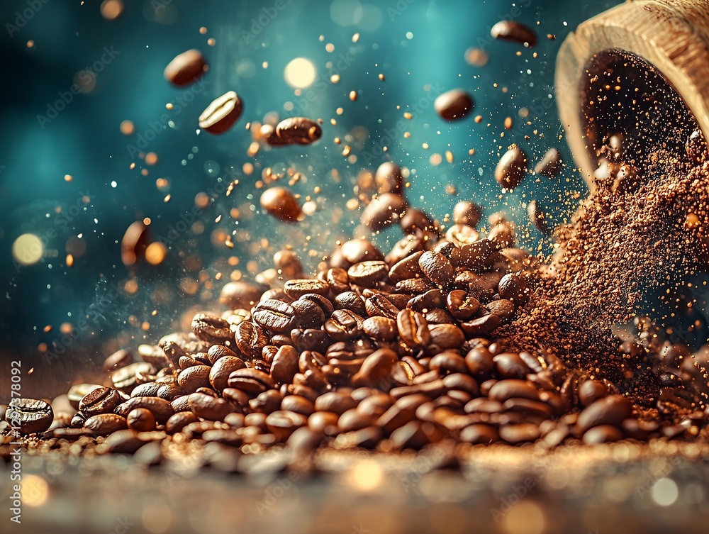 Well-roasted, brown coffee beans with a tempting aroma invite you to enjoy the taste of a fresh drink. Ideal for a wonderful start to your day or for relaxation. Well-roasted, brown coffee beans with a tempting aroma invite you to enjoy the taste of a fresh drink. Ideal for a wonderful start to your day or for relaxation.