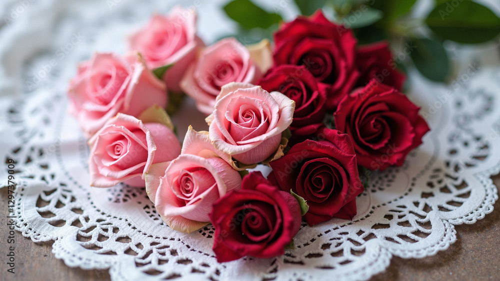 Heart of Roses: Elegant Floral Arrangement for Mother's Day Campaigns, Greeting Cards, and Romantic Advertisements Heart of Roses: Elegant Floral Arrangement for Mother's Day Campaigns, Greeting Cards, and Romantic Advertisements