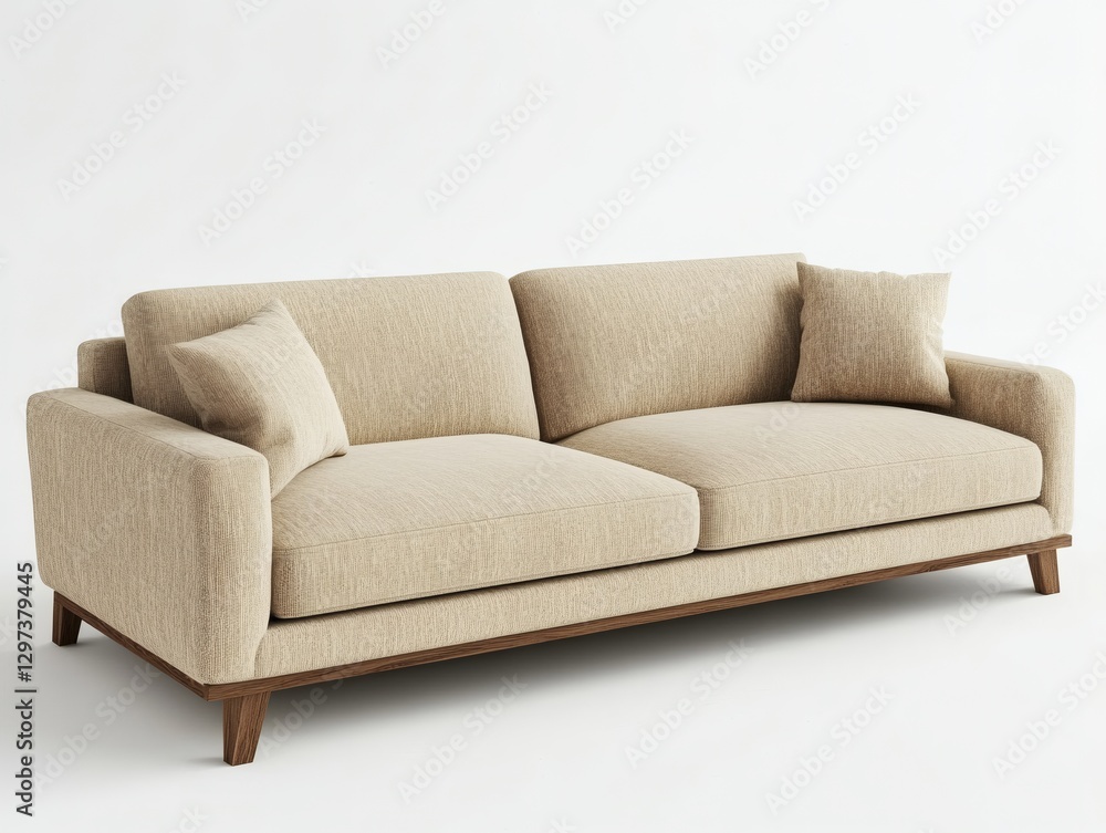 3D render of a beige fabric sofa 3D render of a beige fabric sofa