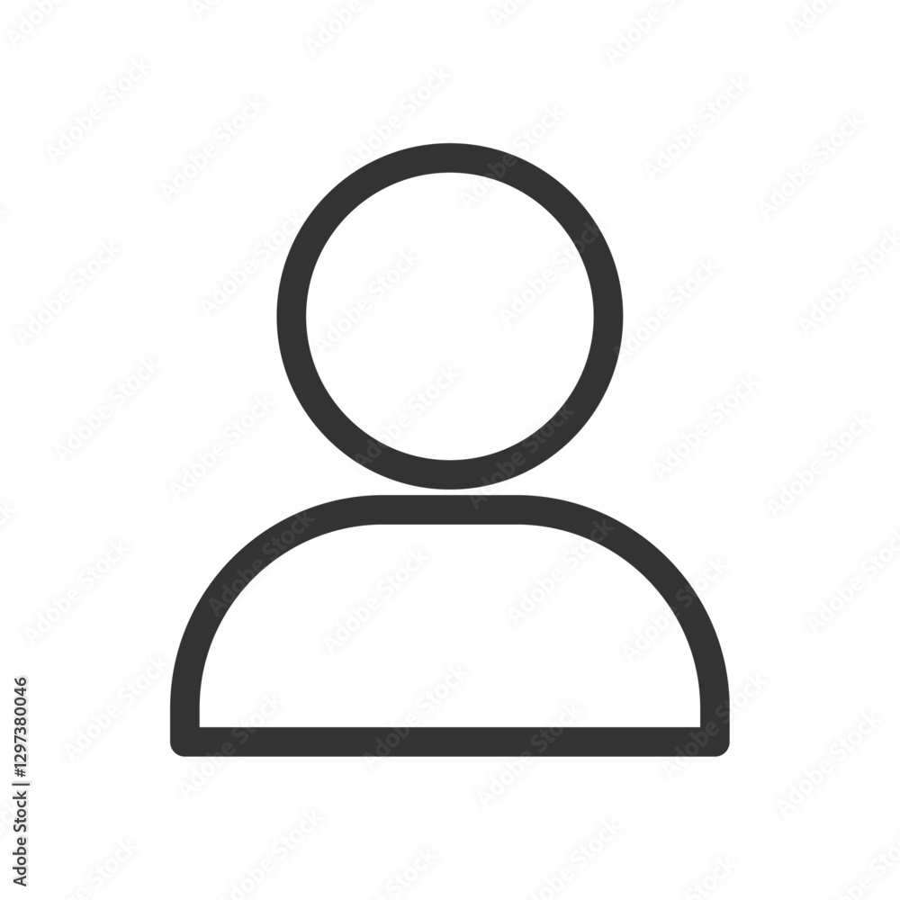 シンプルなモノクロベクター線画ユーザーアイコン シンプルなモノクロベクター線画ユーザーアイコン