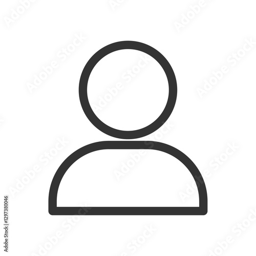 シンプルなモノクロベクター線画ユーザーアイコン