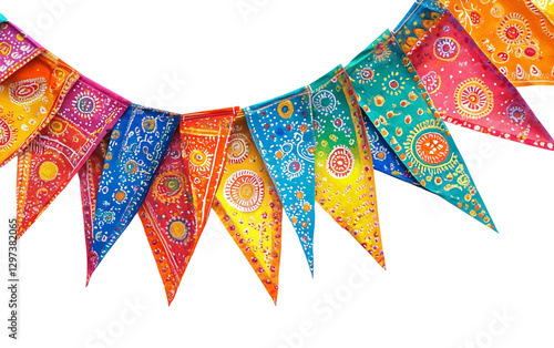 Colorful Flag Decoration for Bengali Festivals