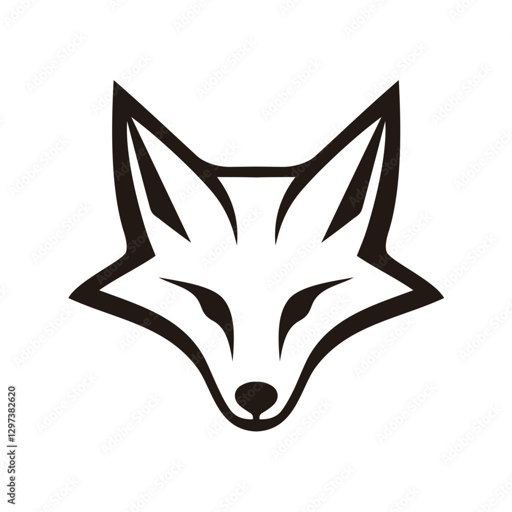 Fototapeta premium A modern and minimalist fox logo symbolizing agility, intelligence, and adaptability. Perfect for branding, tech, sports, and creative industries.