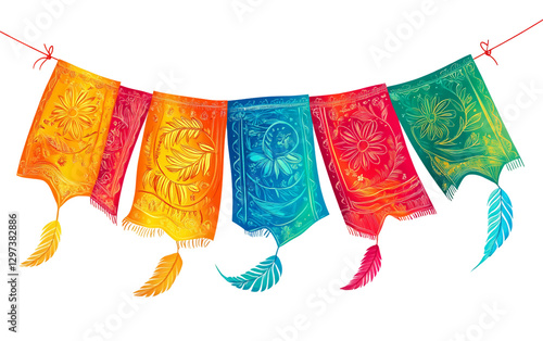 Festive Bengali Banner with Intricate Designs