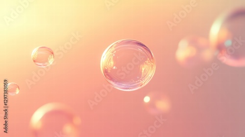 Wallpaper Mural Delicate bubbles floating against a soft pastel background during a serene afternoon light. Generative AI Torontodigital.ca