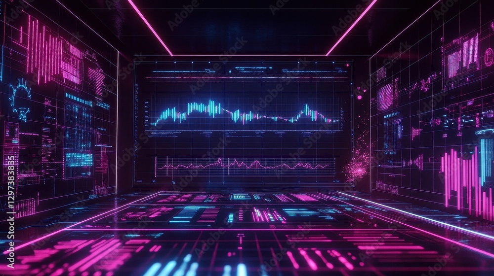 Marketing analysis with digital charts and graphs flat design front view technology theme animation vivid. Marketing analysis with digital charts and graphs flat design front view technology theme animation vivid.