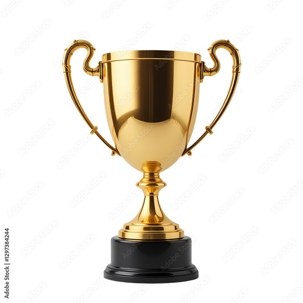 Gold Trophy: Winning Award, Achievement, Success isolated on transparent background Gold Trophy: Winning Award, Achievement, Success isolated on transparent background