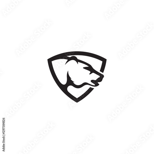 bear shield logo vector design illustration