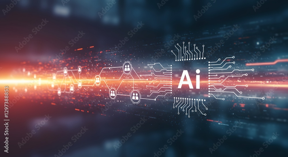 Obraz premium ai digital illustration abstract, binary, technology