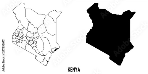 High detailed vector map - kenya