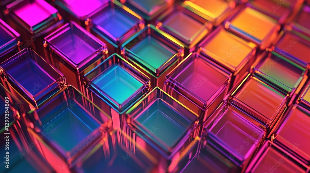 Geometric Pattern Squares View with Vibrant with Palette Geometric Pattern Squares View with Vibrant with Palette
