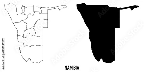 High detailed vector map - namibia