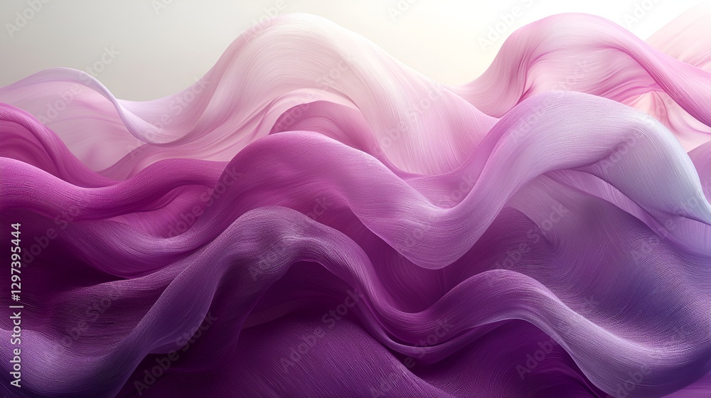 Fototapeta premium Abstract flowing fabric, gradient colors, studio shot, fashion design inspiration