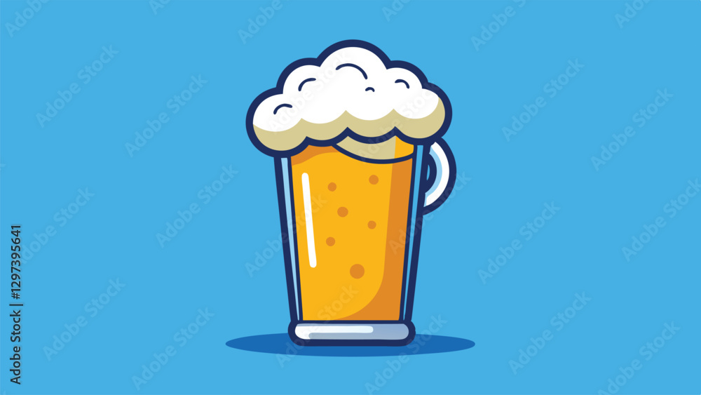 Creative vector illustration of a beer mug featuring stylized foam and an American flag theme against a vibrant background Creative vector illustration of a beer mug featuring stylized foam and an American flag theme against a vibrant background