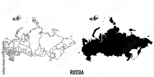 High detailed vector map - russia