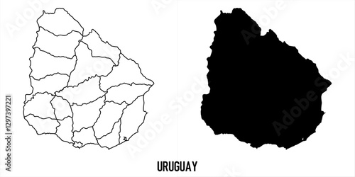 High detailed vector map - uruguay