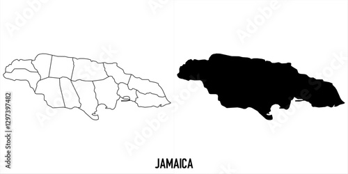High detailed vector map - jamaica