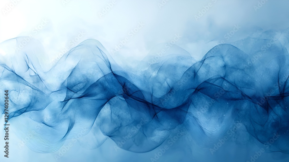 Obraz premium Abstract blue smoke waves background