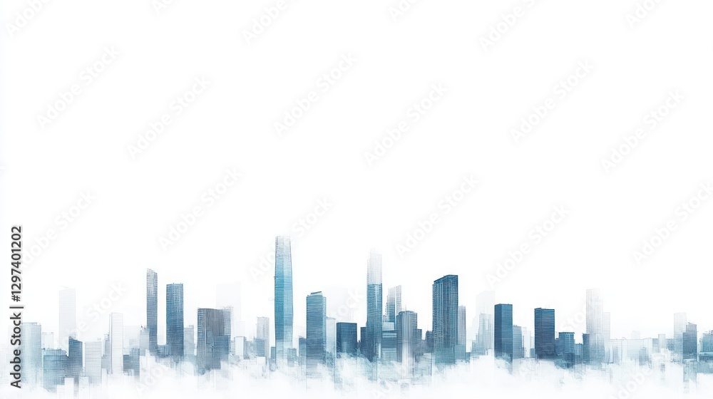 Cityscape skyline view, urban scene, abstract art, background Cityscape skyline view, urban scene, abstract art, background