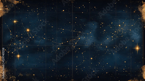 Vintage Star Map of the Night Sky