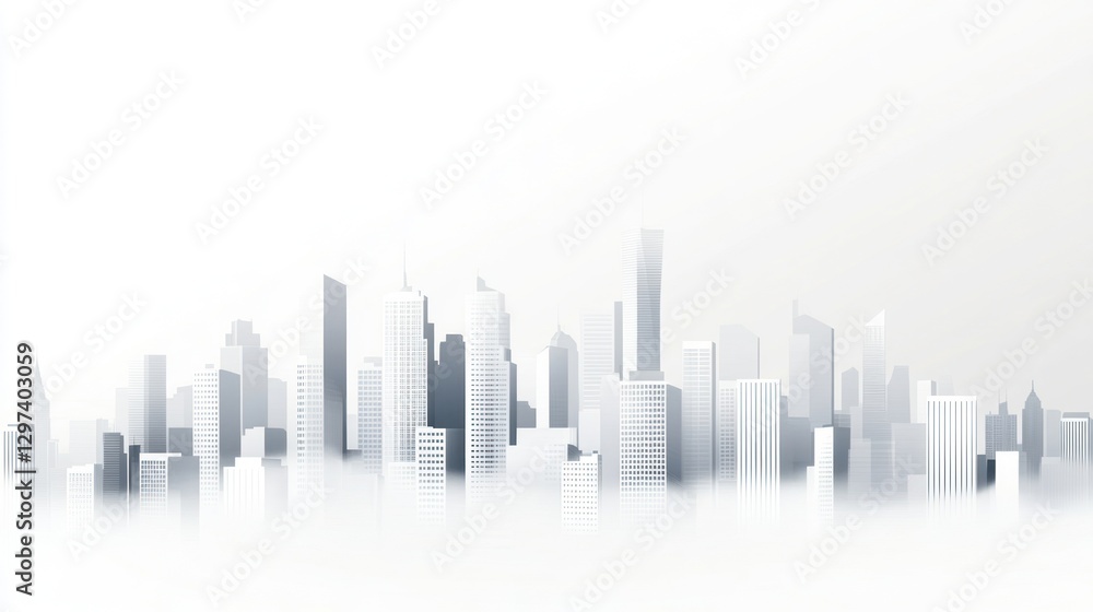 City skyline architectural illustration, urban design, 3D rendering, background use City skyline architectural illustration, urban design, 3D rendering, background use