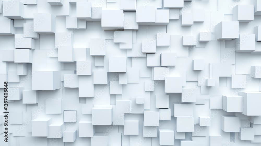 Abstract 3D white cubes background Abstract 3D white cubes background