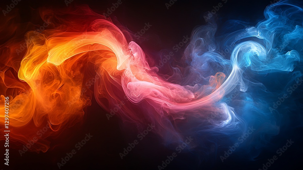 Fototapeta premium Abstract Swirling Fire and Ice Design
