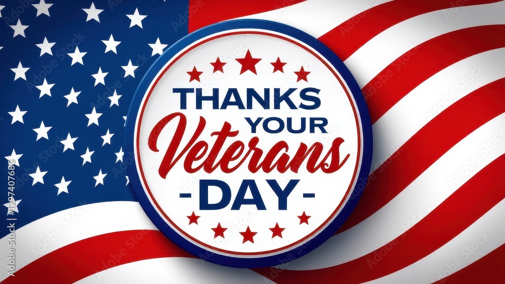 Veterans Day thank you for your service with a patriotic background of the American flag. Veterans Day thank you for your service with a patriotic background of the American flag.
