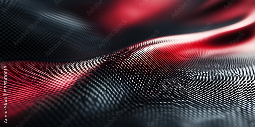 A high-resolution close-up of a dynamic, wavy carbon fiber texture with a red and black gradient. Light reflections enhance the material's surface, creating a blurred focus effect for added depth. A high-resolution close-up of a dynamic, wavy carbon fiber texture with a red and black gradient. Light reflections enhance the material's surface, creating a blurred focus effect for added depth.