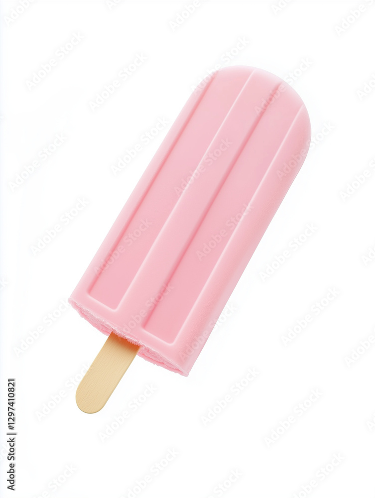 Pink popsicle isolated on white background Pink popsicle isolated on white background