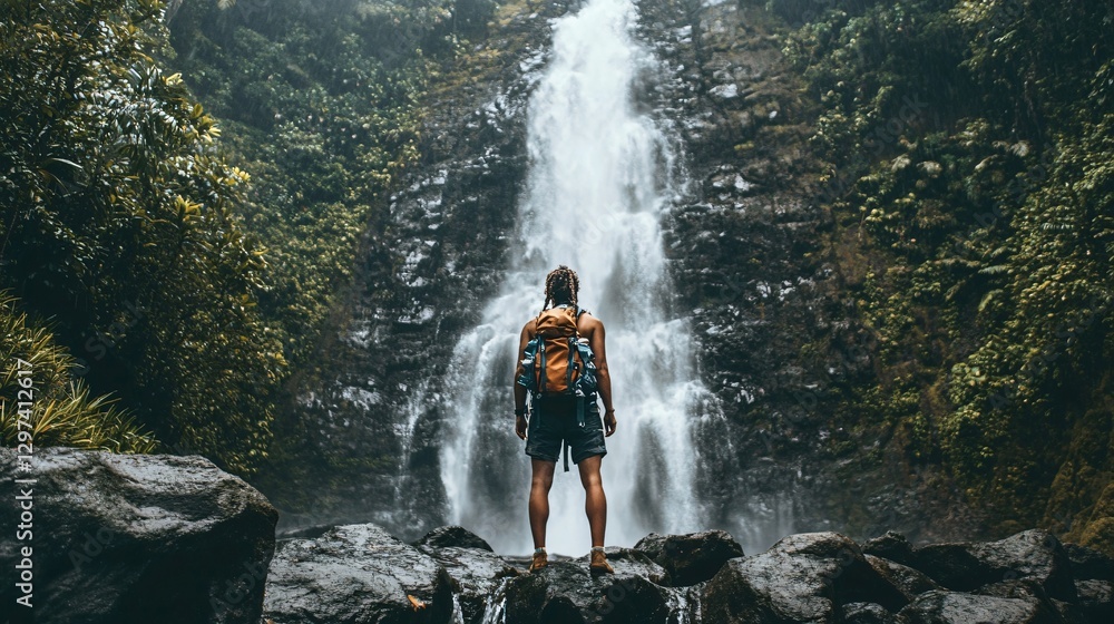 Obraz premium Thrilling Waterfall Adventure: Explore Nature's Majesty with Exciting Activities and Refreshing Views