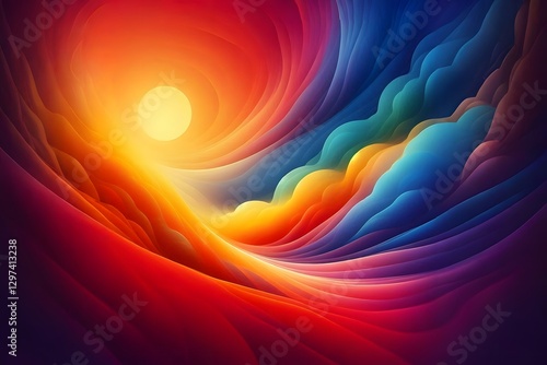 Abstract Energy Wave Formation - Dynamic abstract composition with flowing energy waves in vibrant colors. Modern design elements create a powerful visual movement.