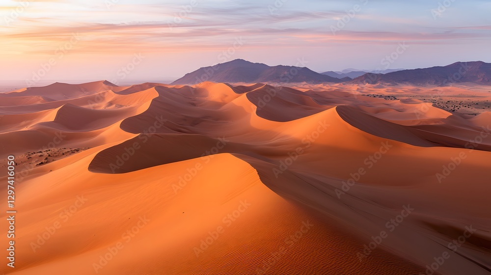 Aerial view of a dramatic desert sunset nature's scenic beauty Aerial view of a dramatic desert sunset nature's scenic beauty
