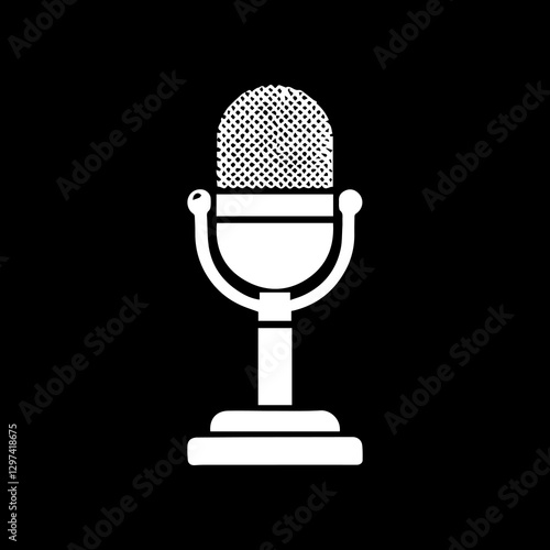 Microphone simple minimalist illustration design vector