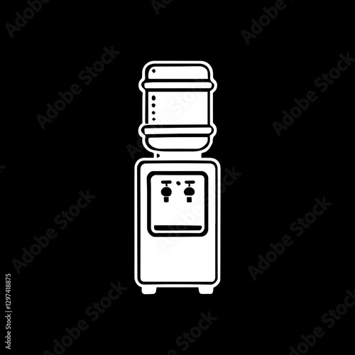 Water cooler, simple minimalist illustration design vector