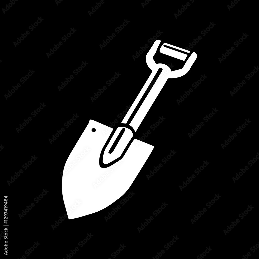Shovel simple minimalist illustration design vector Shovel simple minimalist illustration design vector