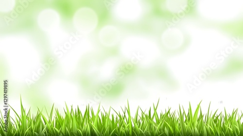 Green grass growing in front of a bokeh background