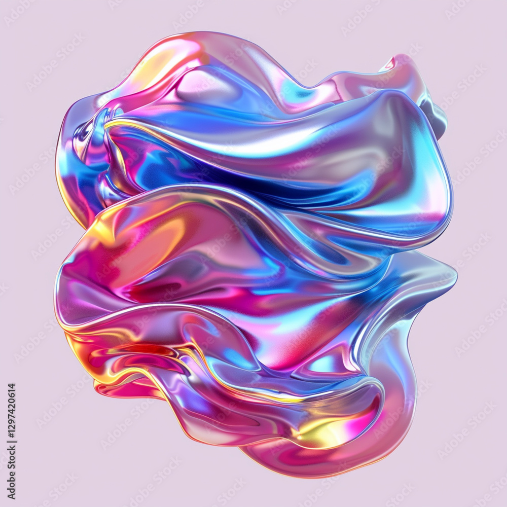 Fototapeta premium Iridescent Fluid Shapes in Motion