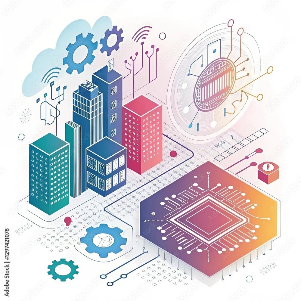 Fototapeta premium Advancing AI and IoT Integration: Revolutionizing Smart Technologies for Future Innovation