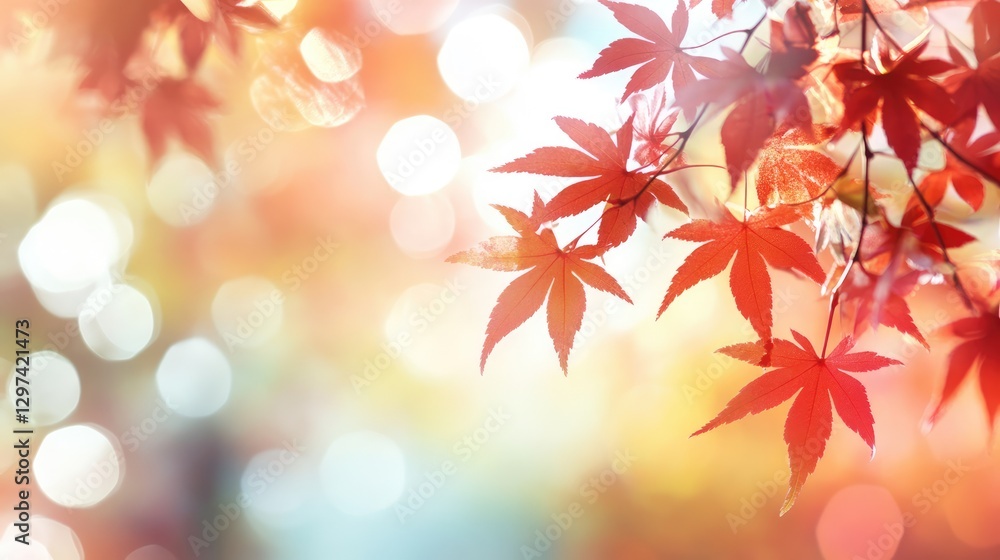 web banner design for autumn season and end year activity with red and yellow maple leaves with soft focus light and bokeh background web banner design for autumn season and end year activity with red and yellow maple leaves with soft focus light and bokeh background