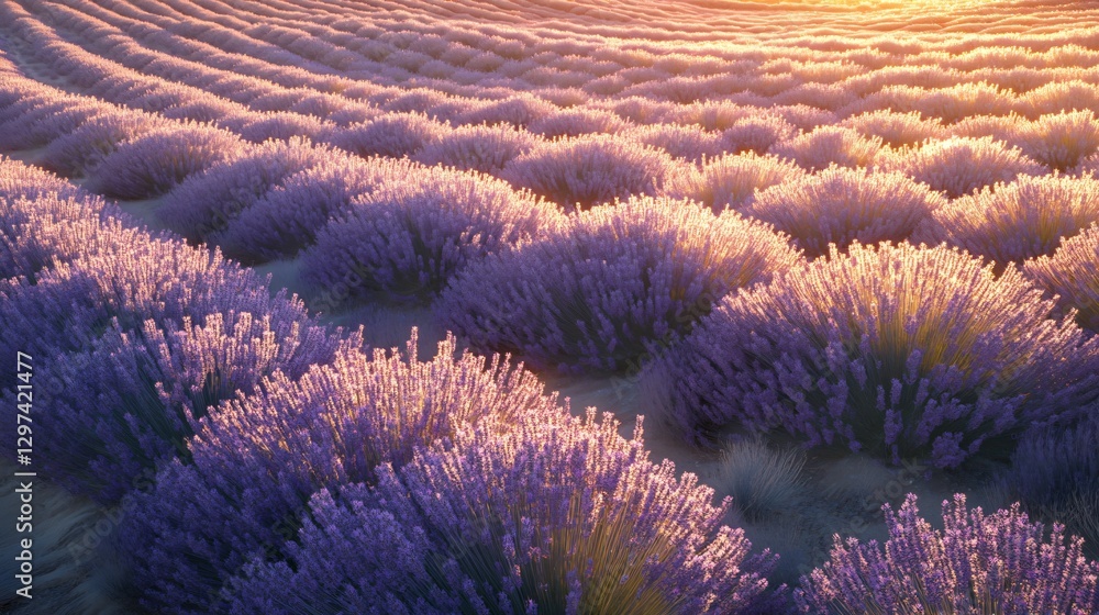 Obraz premium Stunning Lavender Field in Full Bloom on Valensole Plateau - Premium Provencal Landscape Photography for Adobe Stock