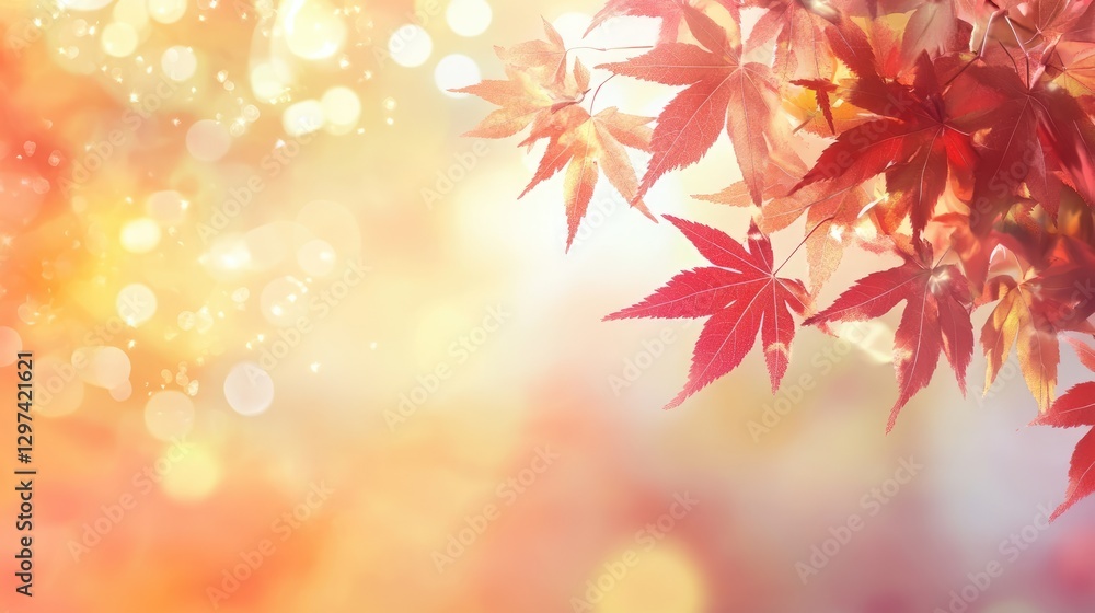 web banner design for autumn season and end year activity with red and yellow maple leaves with soft focus light and bokeh background web banner design for autumn season and end year activity with red and yellow maple leaves with soft focus light and bokeh background