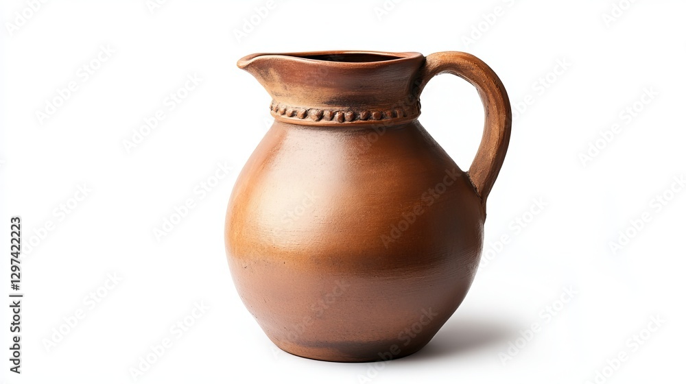 Handmade Clay Water Jug, Isolated on White
Handmade Clay Water Jug, Isolated on White