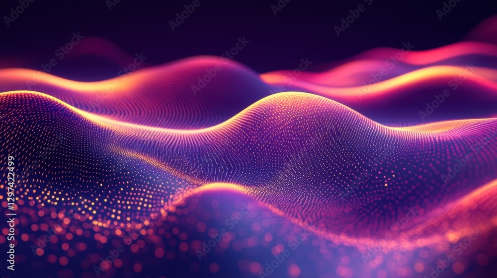 Abstract Digital Landscape: Vibrant Waves of Light and Data Visualization Abstract Digital Landscape: Vibrant Waves of Light and Data Visualization