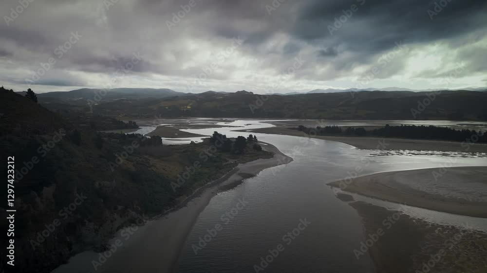 custom made wallpaper toronto digitalFlying over where a river mouth meets the ocean