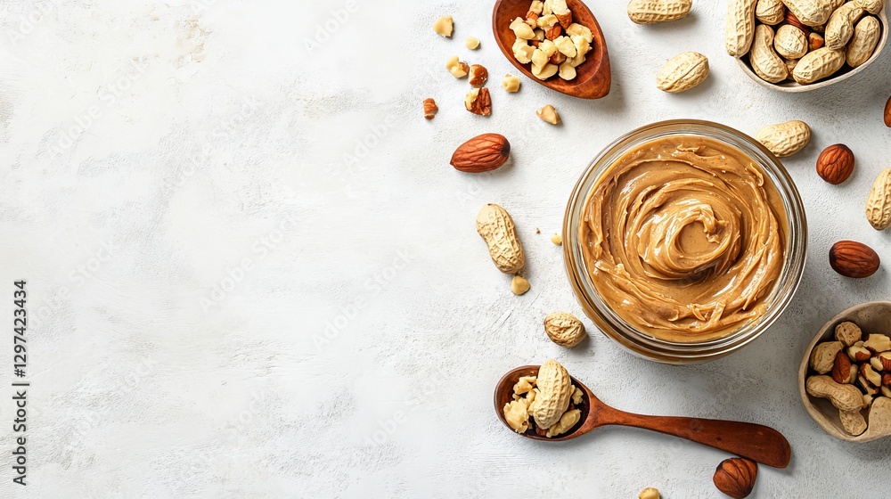 Peanut Butter in Glass Jar with Spoon, Isolated
Peanut Butter in Glass Jar with Spoon, Isolated