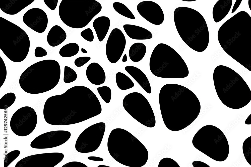 A pattern of irregular black shapes on a white background, creating a modern design. A pattern of irregular black shapes on a white background, creating a modern design.
