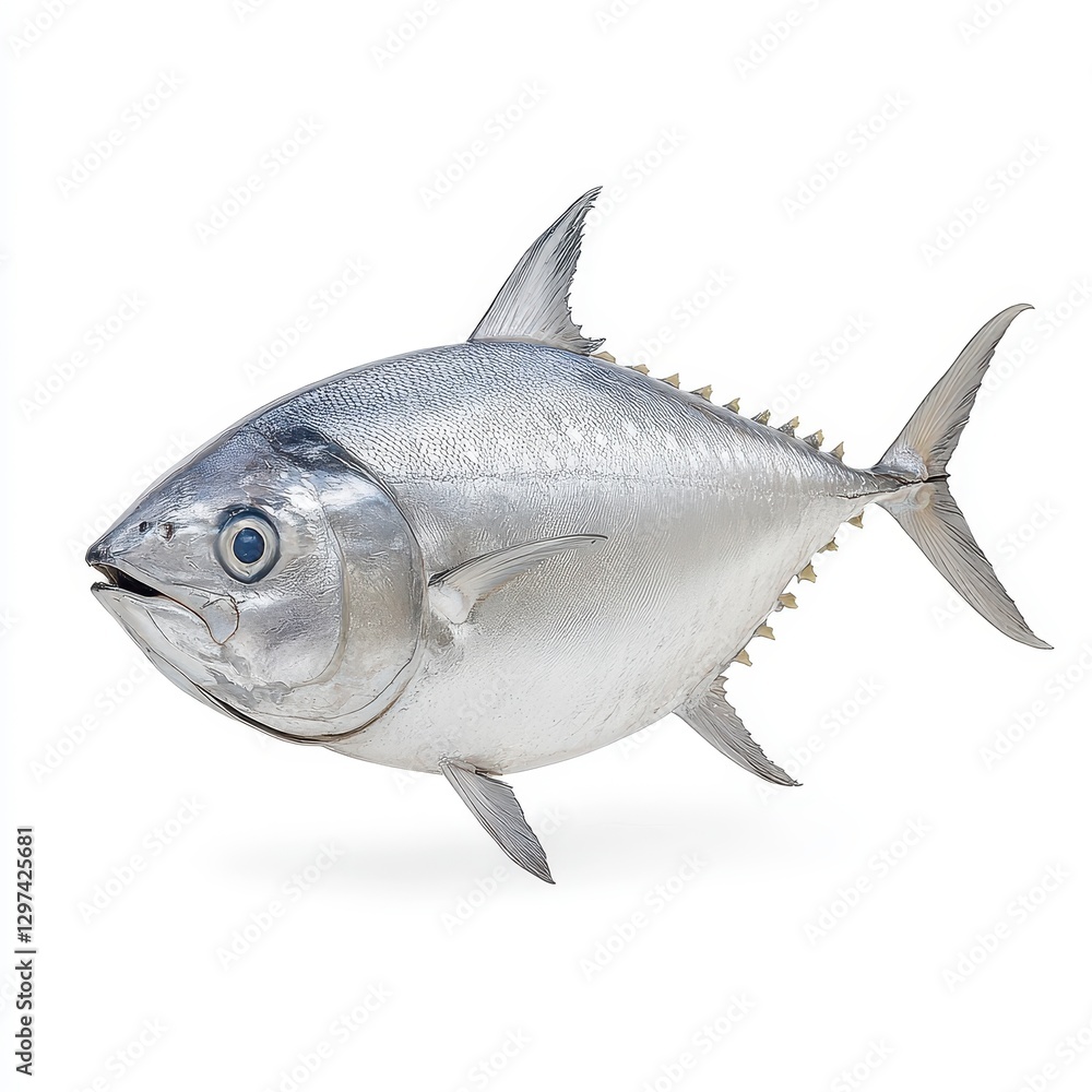 Obraz premium Detailed Close up of a Silverfish Against White Background