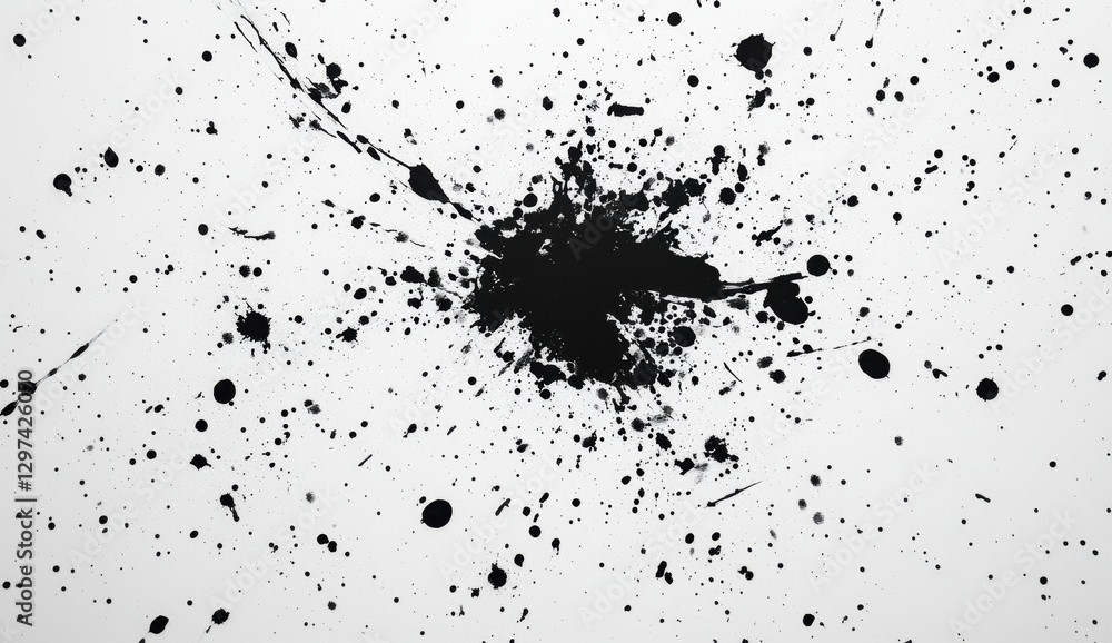 Abstract ink splatters on white background Abstract ink splatters on white background