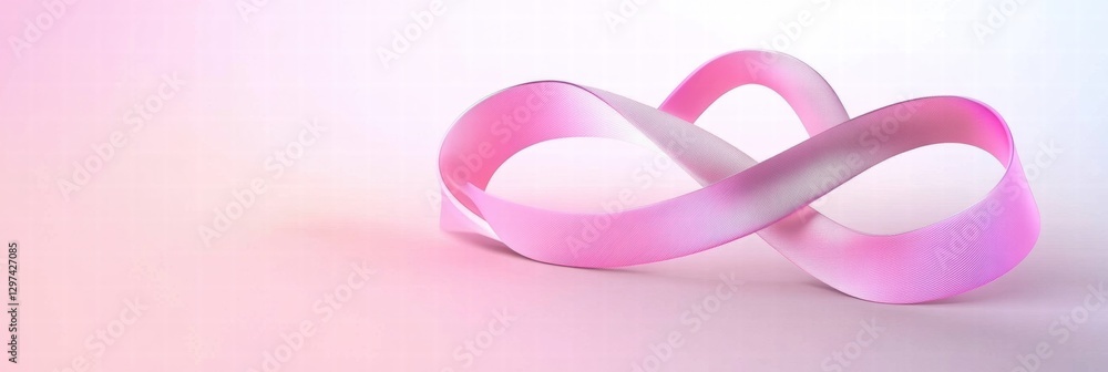 Pink ribbon symbolizes breast cancer awareness and support for survivors and fighters in the community. Generative AI Pink ribbon symbolizes breast cancer awareness and support for survivors and fighters in the community. Generative AI